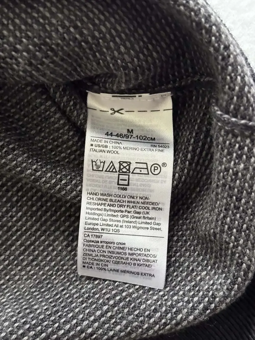Banana Republic Italian Merino Birdseye Crew Neck Sweater in Dark Charcoal